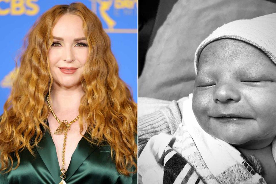 <p>Amy Sussman/Getty; Camryn Grimes/Instagram</p> Camryn Grimes welcomes her first baby