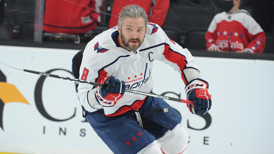 Alex Ovechkin isn't showing any signs of slowing down. (Photo by Steve Babineau/NHLI via Getty Images)