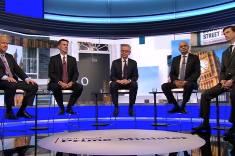 The remaining five candidates debated Brexit on Tuesday (BBC)