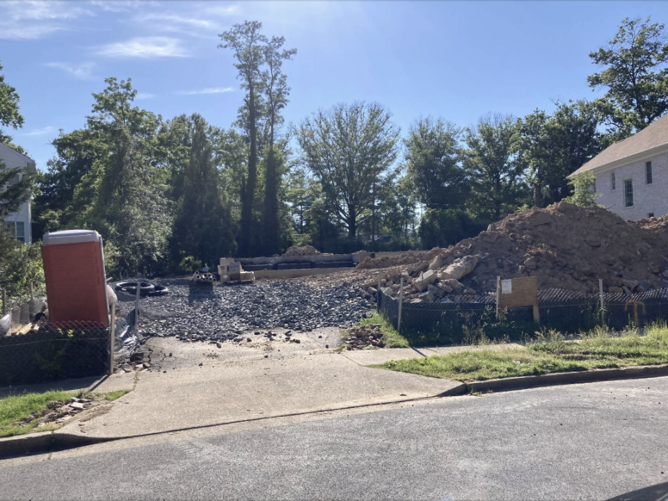 A home that's been torn down and made into an empty lot