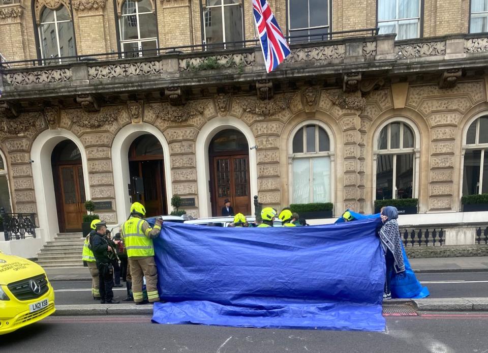 The scene outside the Clermont Hotel near Victoria Station (Philipe Orome/PA Wire)