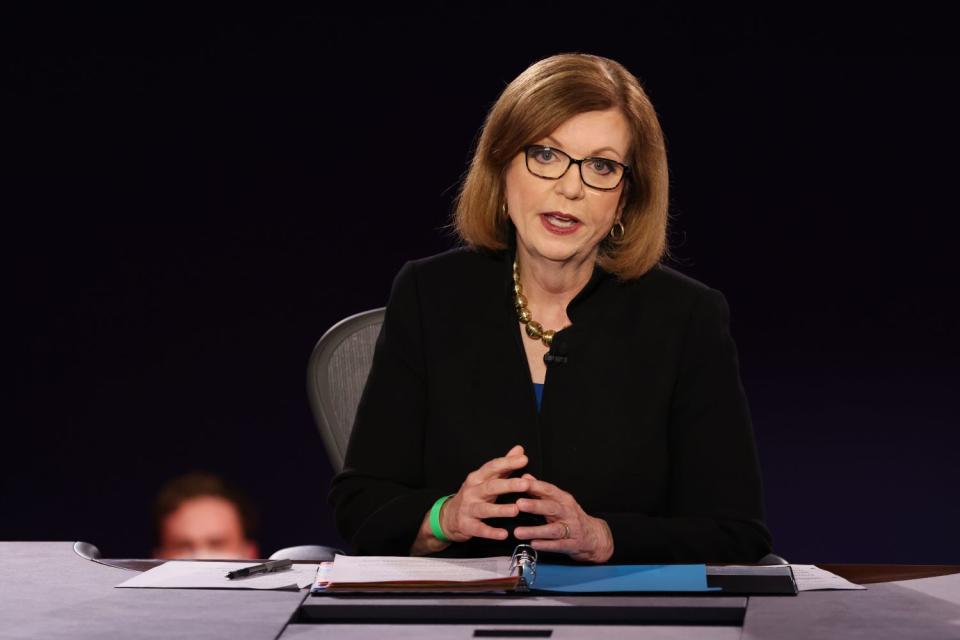 Debate moderator Susan Page