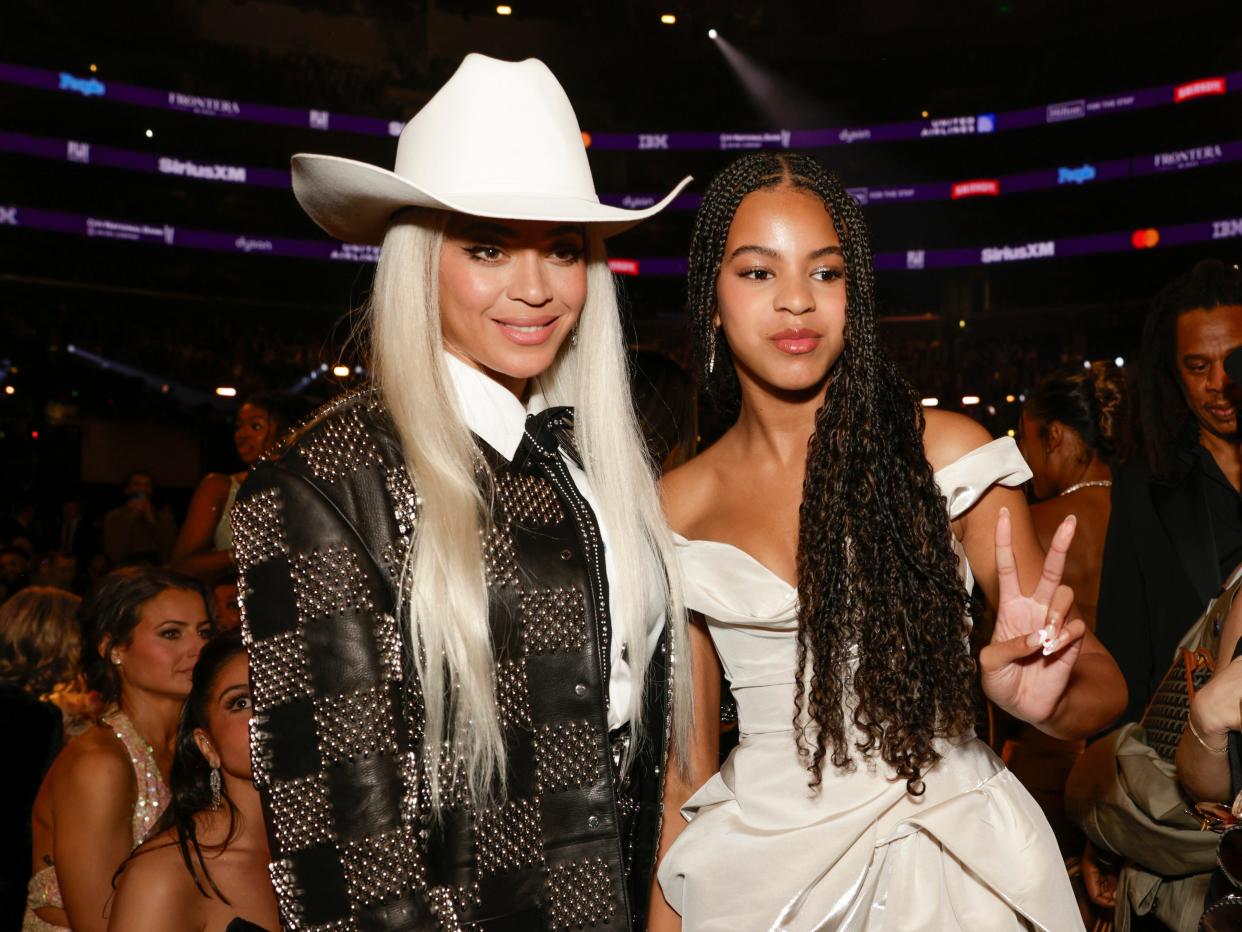 Beyoncé and Blue Ivy Carter at the 2024 Grammy Awards.