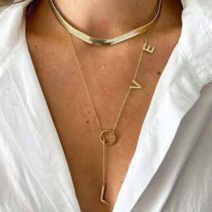 gold love necklace