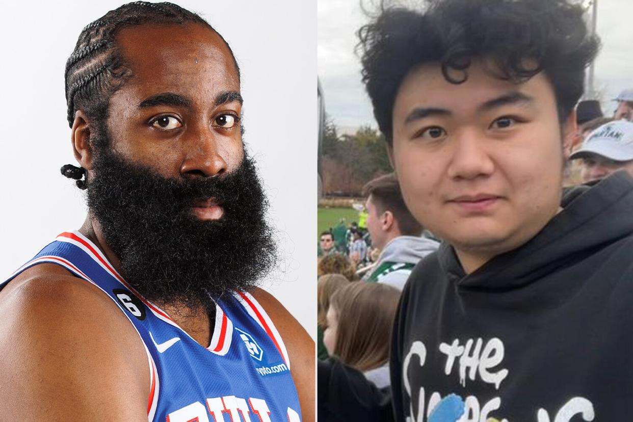 CAMDEN, NEW JERSEY - SEPTEMBER 26: James Harden #1 of the Philadelphia 76ers poses at 76ers Training Complex on September 26, 2022 in Camden, New Jersey. NOTE TO USER: User expressly acknowledges and agrees that, by downloading and or using this photograph, User is consenting to the terms and conditions of the Getty Images License Agreement. (Photo by Tim Nwachukwu/Getty Images); John Hao https://web.archive.org/web/20230219191615/https://www.gofundme.com/f/help-needed-for-a-beloved-global-spartan-john-h