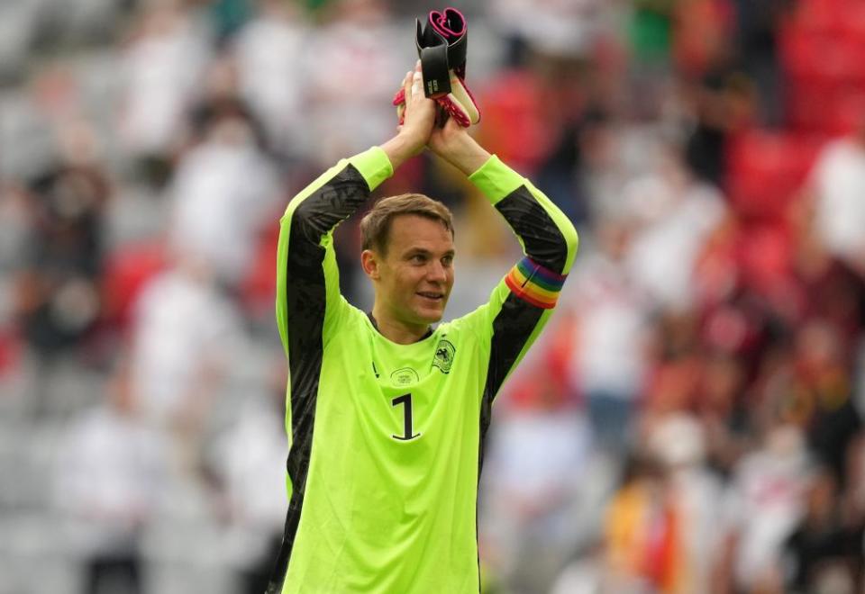 Manuel Neuer and his rainbow armband.