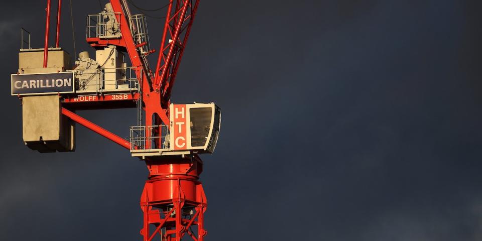 GettyImages 905223304Cranes stand on a Carillion construction site near Temple on January 15, 2018 in London, England. The company has announced it is to go into liquidation putting thousands of jobs at risk after talks between the company, its lenders and the government failed to reach a deal.