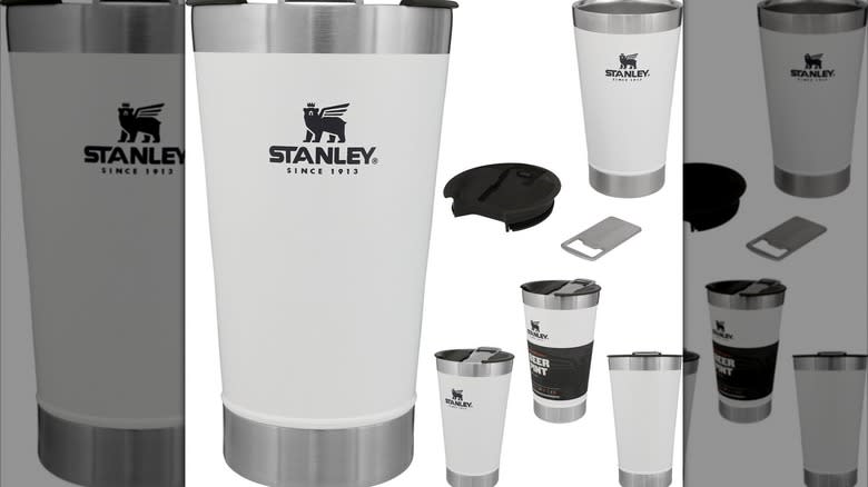 White Stanley Stay-Chill Beer Pint with pieces