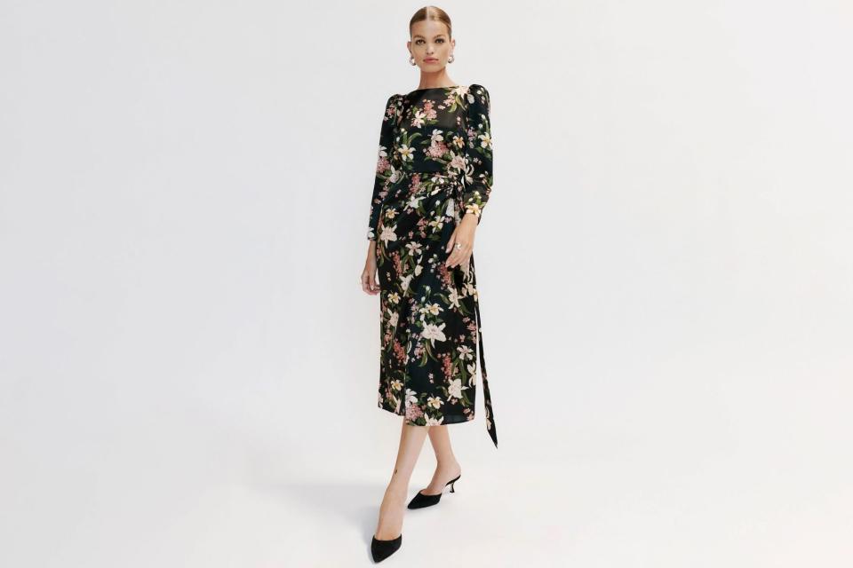 Reformation Cassis Silk Dress in Magnifica Floral or Forest