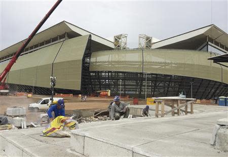 A view of the construction of the Arena Pantanal soccer stadium, which will host several matches of the 2014 World Cup, in Cuiaba, February 13, 2014. REUTERS/Brian Winter