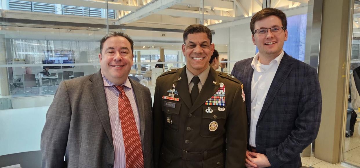 Sheboygan Mayor Ryan Sorenson, right, stands with Major General Mark Quander, commander of the Great Lakes and Ohio River Division at the U.S. Army Corps of Engineers and Jon Altenberg, CEO of the Great Lakes and St. Lawrence Cities Initiative during the groups trip to Washington D.C. earlier this month.