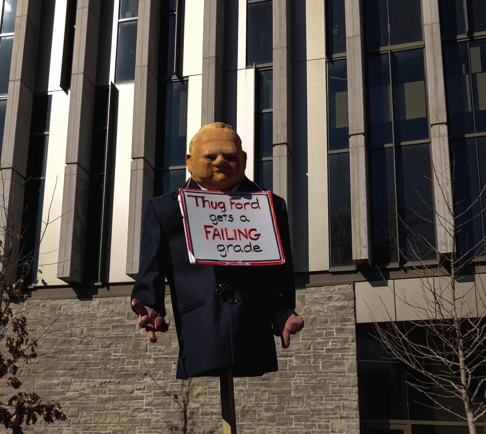 Toronto District School Board teacher Sarah Zubair has been documenting some of the more creative signs at Toronto-area strikes by teachers on her Instagram account, @sarahzubair.co. (Sarah Zubair)