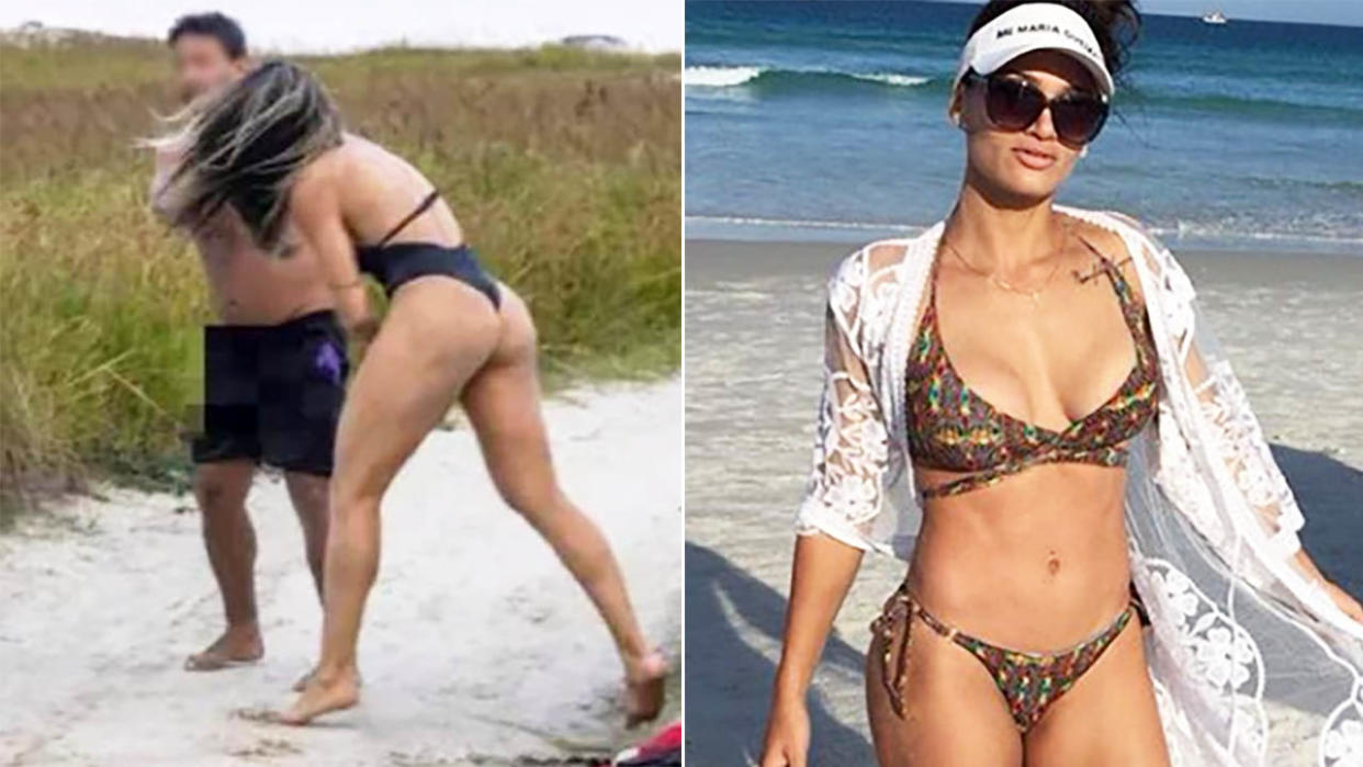 Joyce Vieira attacked the man after he allegedly exposed himself to her at the beach. (Photo: Twitter)