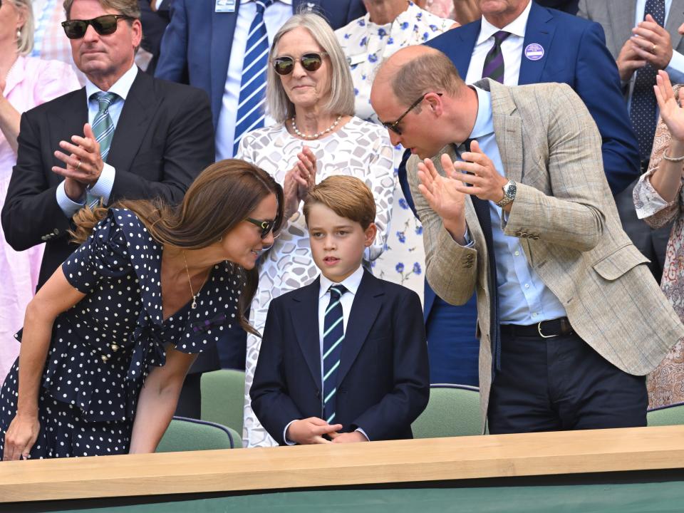 Prince William, Kate Middleton, and Prince George at Wimbledon 2022.