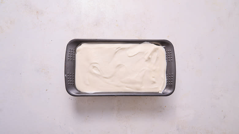 frozen ice cream in loaf pan