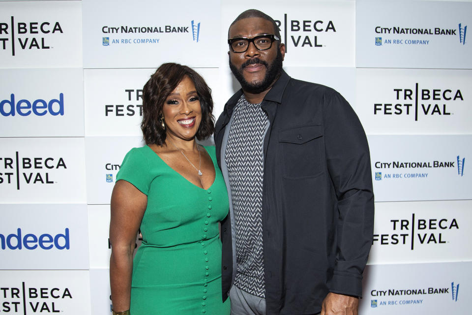 Image: Gayle King and Tyler Perry at the Directors Series during the  Tribeca Film Festival on June 13, 2022 in New York City. (Santiago Felipe / Getty Images for Tribeca Film Festival)