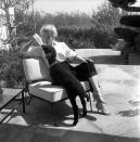 <p>At first glance, one might think Zsa Zsa Gabor is tending to a dog. But look closer and you'll realize it's actually her pet sheep. In 1956, the actress was photographed bottle-feeding her pet, fit with a studded collar, on the patio of her Bel-Air home. </p>