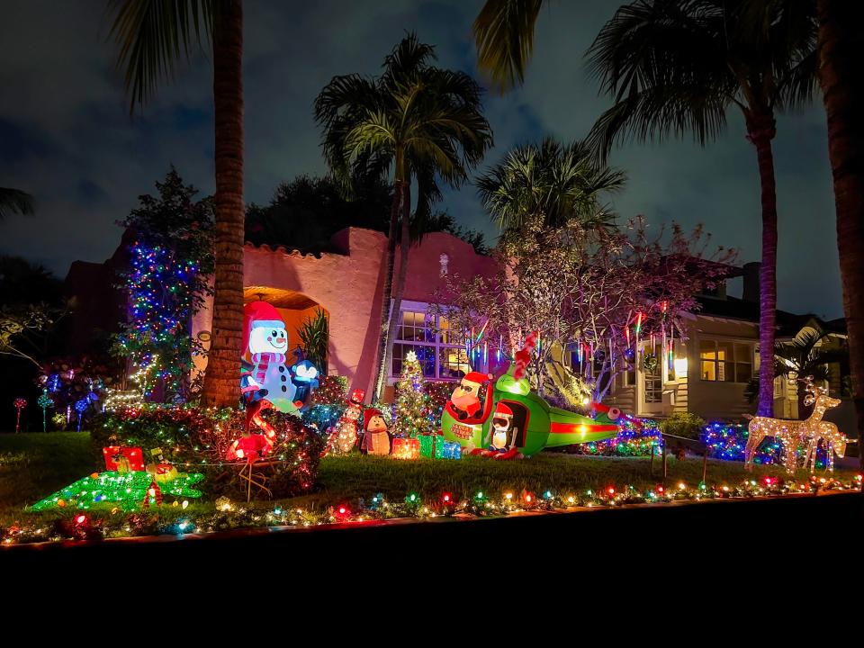 Ken and Jessica Walters decorated their home with Christmas cheer in the Flamingo Park neighborhood of West Palm Beach, Florida on December 4, 2023.