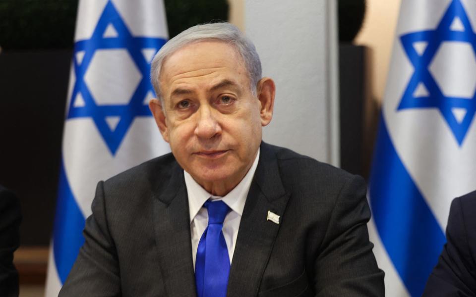Israeli Prime Minister Benjamin Netanyahu chairs a Cabinet meeting at the Kirya