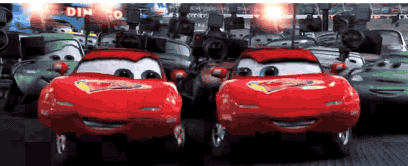These Lightning McQueen superfans give him an eyeful. (Disney/Pixar)