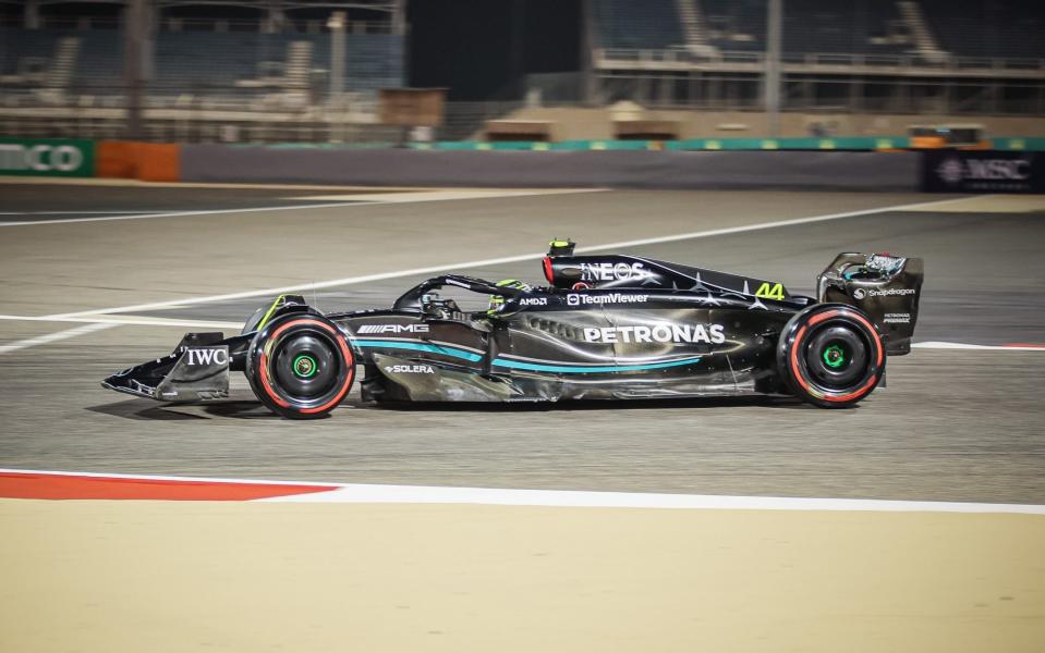 George Russell of Britain on track during day three of F1 Testing at Bahrain International Circuit in Bahrain, Bahrain on February 25, 2023 - Getty Images/Ayman Yaqoob