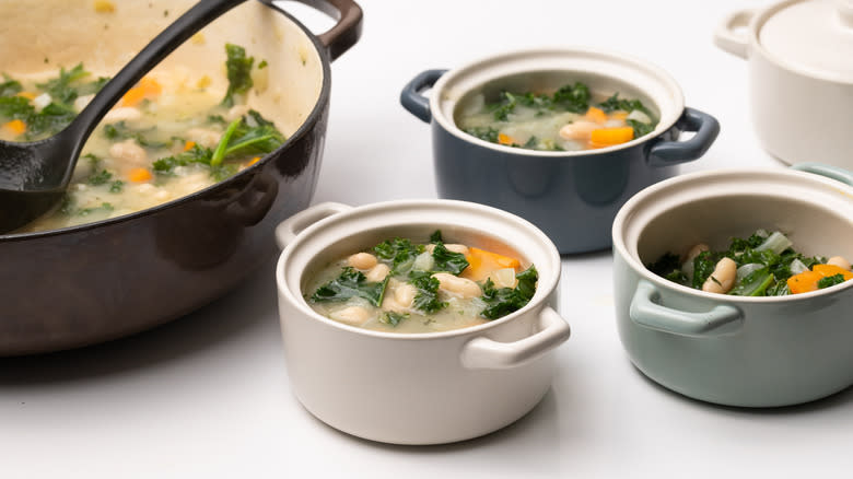 vegetable stew in individual pots