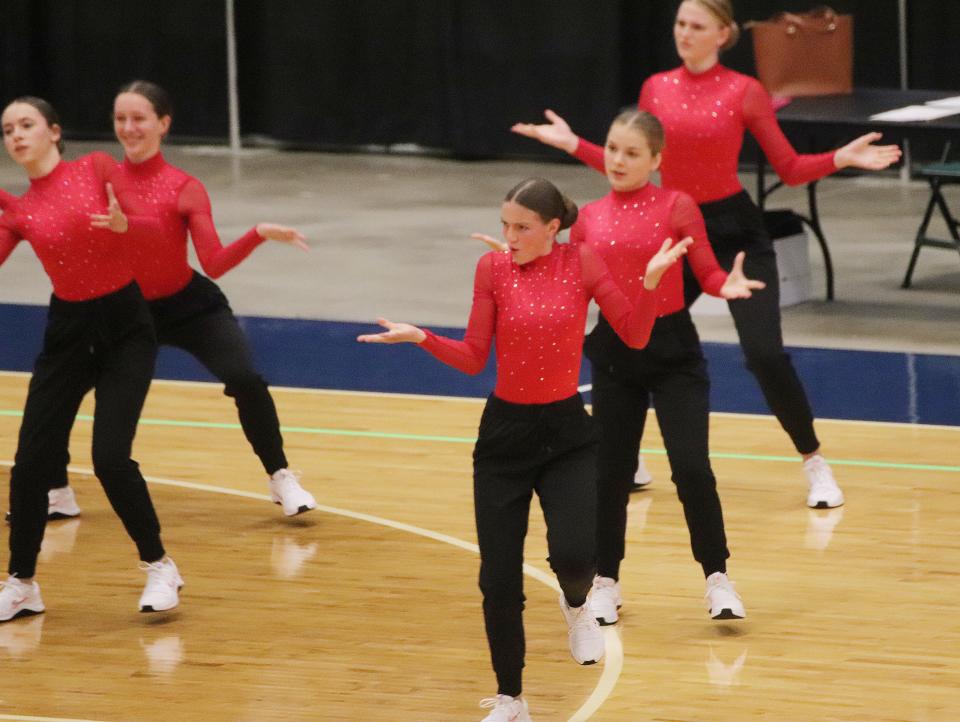 Members of Watertown High School's competitive dance team are shown performing during the Brookings Invitational on Saturday, Sept. 16, 2023.