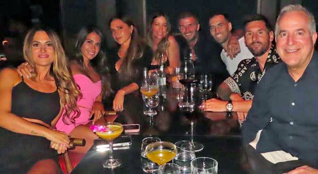 <p>victoria beckham/instagram</p> David and Victoria Beckham, Lionel Messi and friends at Gekkō in Miami.