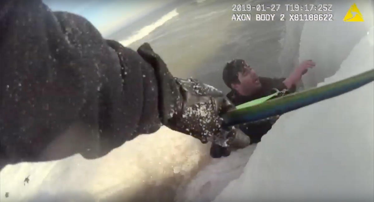 Dramatic Video Captures The Moment Police Rescue Man Who Jumped Into