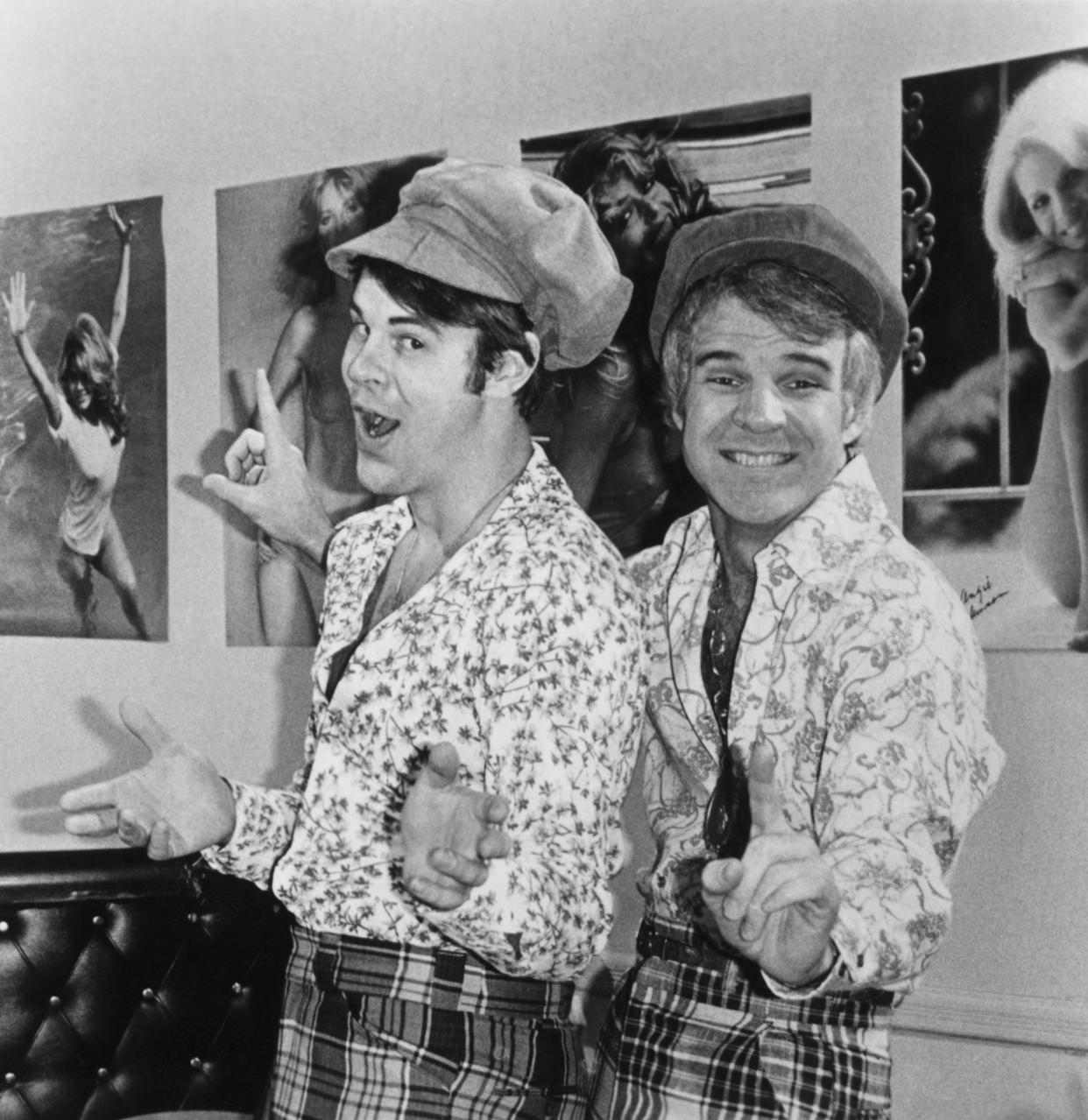 "We are two wild and crazy guys," Comedians Dan Aykroyd and Steve Martin as Georg and Yortuk, the Festrunk Brothers, a staple on Saturday Night Live in the late 70s. In 1980, Martin would pivot to films, as discussed in the new documentary, "Steve!"