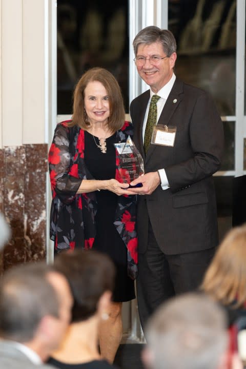 2024 WV Exec Health Care Hall of Fame – WVSOM Jill Cochran with President James Nemitz – Photo Courtesy: WVSOM