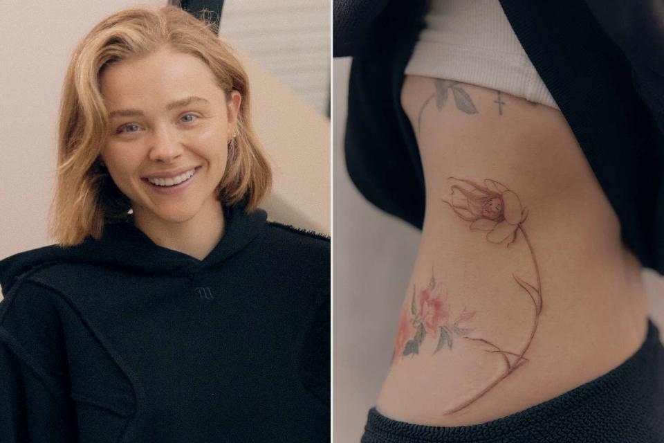 <p>Atticus Radley</p> Chloë Grace Moretz recently got a new fine line tattoo of a flower inspired by a classic 1900s book.