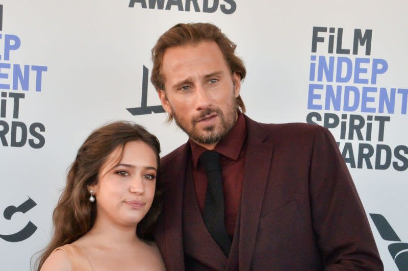 Matthias Schoenaerts (R) and Gideon Adlon attend the Film Independent Spirit Awards in 2020. File Photo by Jim Ruymen/UPI