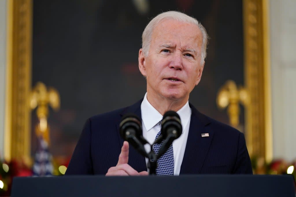 US president Joe Biden, in November, had indicated he was considering a diplomatic boycott of the games (AP)