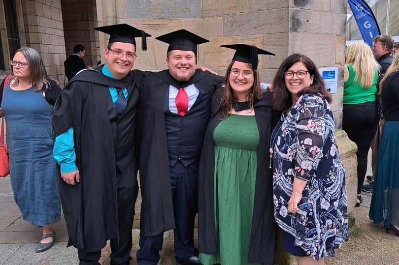 John, Josh and Anna celebrated their graduation with their mother Julia