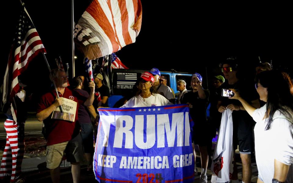 Trump supporters gathered to show their support for the US president after the Mar-a-Lago raid - Eva Marie Uzcategui/Getty Images