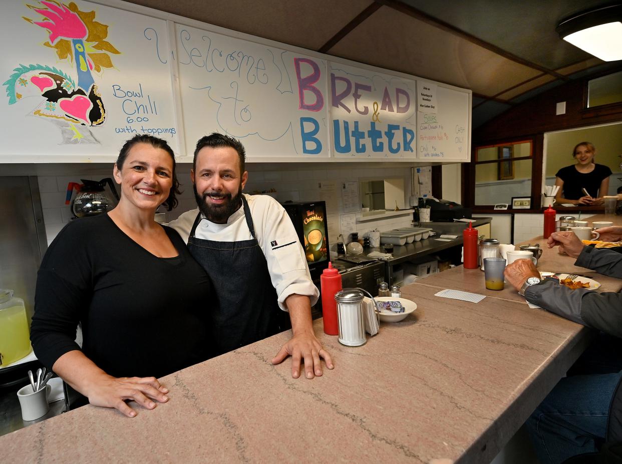 read and Butter Diner (formerly 1921 Diner) owner and executive chef Chris Bairos and his sister, co-owner Zelia Frias, in the newly reopened diner.