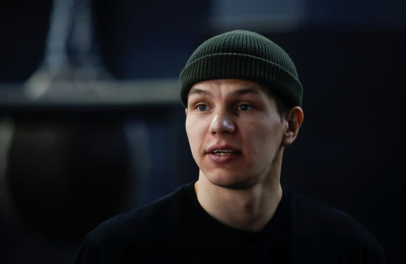 Founder of the "Top Dog" bare-knuckle boxing tournament Danil Andreev speaks during an interview in Moscow