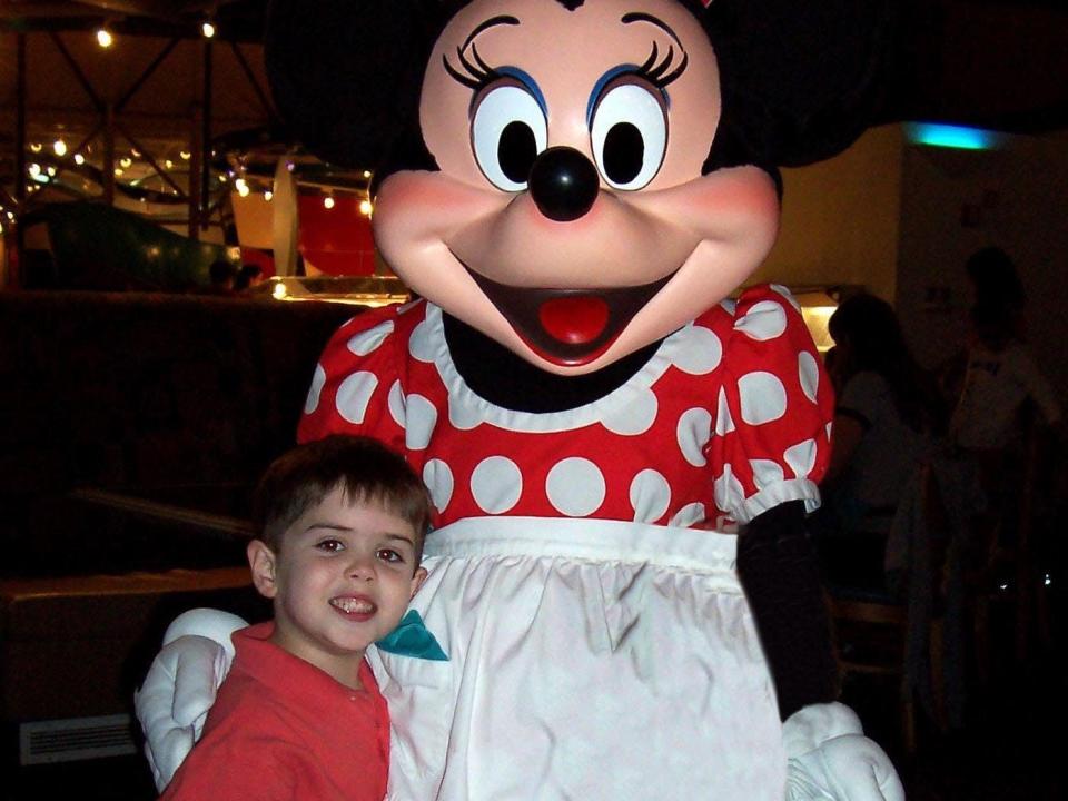 Debbie Feit&#39;s son with Minnie Mouse