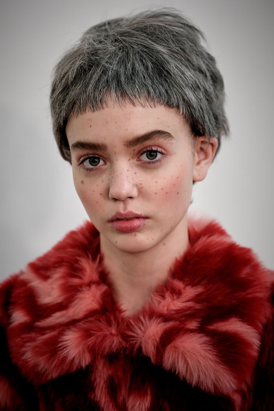 <p><strong>Trend: free spirited freckles</strong></p><p>Inspired by Peter Lindbergh, head make-up artist Lucy Burt sought to recreate "a boyish-gypsy girl who is free in spirit, but still young and fresh." As a result, the models' skin was made dewy - due to Mac's <a rel="nofollow noopener" href="https://www.maccosmetics.co.uk/product/13848/908/products/makeup/face/multi-use/face-body-mixing-medium" target="_blank" data-ylk="slk:Face & Body Mixing Medium;elm:context_link;itc:0;sec:content-canvas" class="link ">Face & Body Mixing Medium</a>, £16.50, mixed with <a rel="nofollow noopener" href="https://www.maccosmetics.co.uk/product/13824/364/products/skincare/moisturizers/strobe-cream#/shade/Goldlite" target="_blank" data-ylk="slk:Strobe Cream in Goldlite;elm:context_link;itc:0;sec:content-canvas" class="link ">Strobe Cream in Goldlite</a>, £25 - and freckles were added using <a rel="nofollow noopener" href="https://www.maccosmetics.co.uk/product/13852/340/products/makeup/lips/lip-pencil/lip-pencil" target="_blank" data-ylk="slk:Lip Pencils;elm:context_link;itc:0;sec:content-canvas" class="link ">Lip Pencils</a>and <a rel="nofollow noopener" href="https://www.maccosmetics.co.uk/product/13834/263/products/makeup/eyes/brow/eye-brows" target="_blank" data-ylk="slk:Eye Brow;elm:context_link;itc:0;sec:content-canvas" class="link ">Eye Brow</a> pencils, from £15. The Mineralize Blush in Flirting with Danger, available in the Spring, was then swept across the cheek for a flush of colour, and teamed with bold boyish brows (created using <a rel="nofollow noopener" href="https://www.maccosmetics.co.uk/product/13834/30804/products/makeup/eyes/brow/pro-longwear-waterproof-brow-set" target="_blank" data-ylk="slk:Pro Longwear Waterproof Brow Set;elm:context_link;itc:0;sec:content-canvas" class="link ">Pro Longwear Waterproof Brow Set</a>, £15.50.)</p>