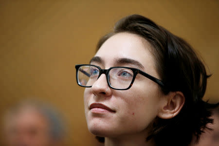 American student Lara Alqasem appears in Israel's Supreme Court in Jerusalem, October 17, 2018 REUTERS/ Ronen Zvulun