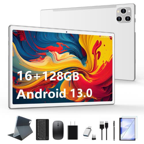 white android tablet