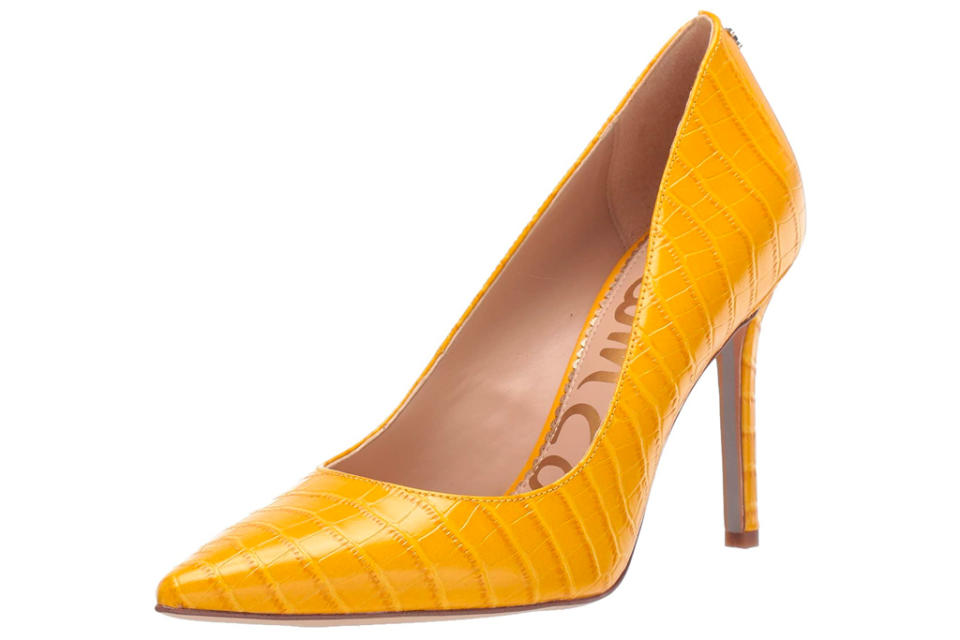 yellow heels, pumps, sam edelman