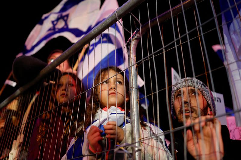 Protest against Israel's right-wing government in Tel Aviv