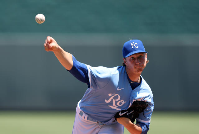 Starting pitcher Brady Singer #51 of the Kansas City Royals has potential fantasy value