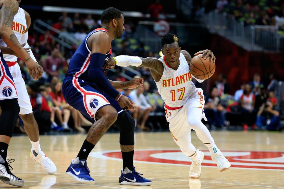 Dennis Schröder stepped up and went toe-to-toe with John Wall in a big Game 3 win. (Getty Images)