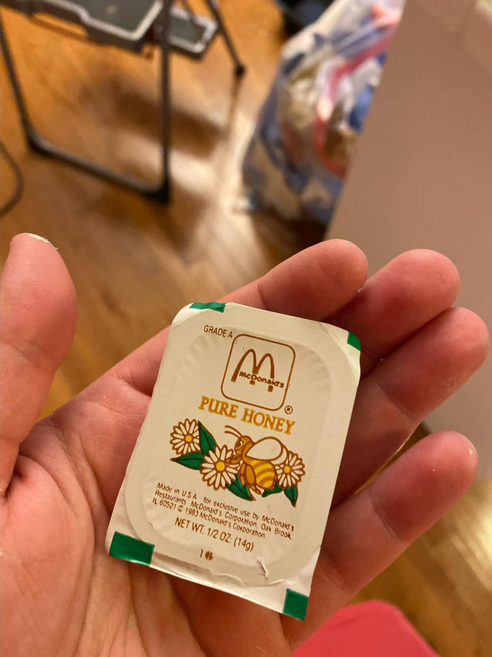 A packet of McDonald's honey