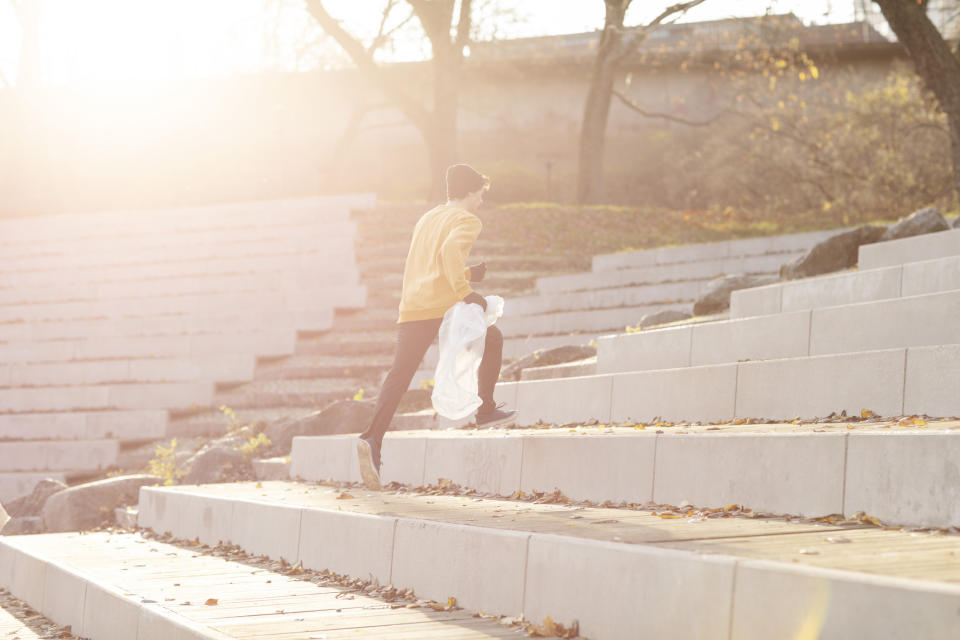 Plogging is one of the biggest fitness trends of 2023. (Getty Images)