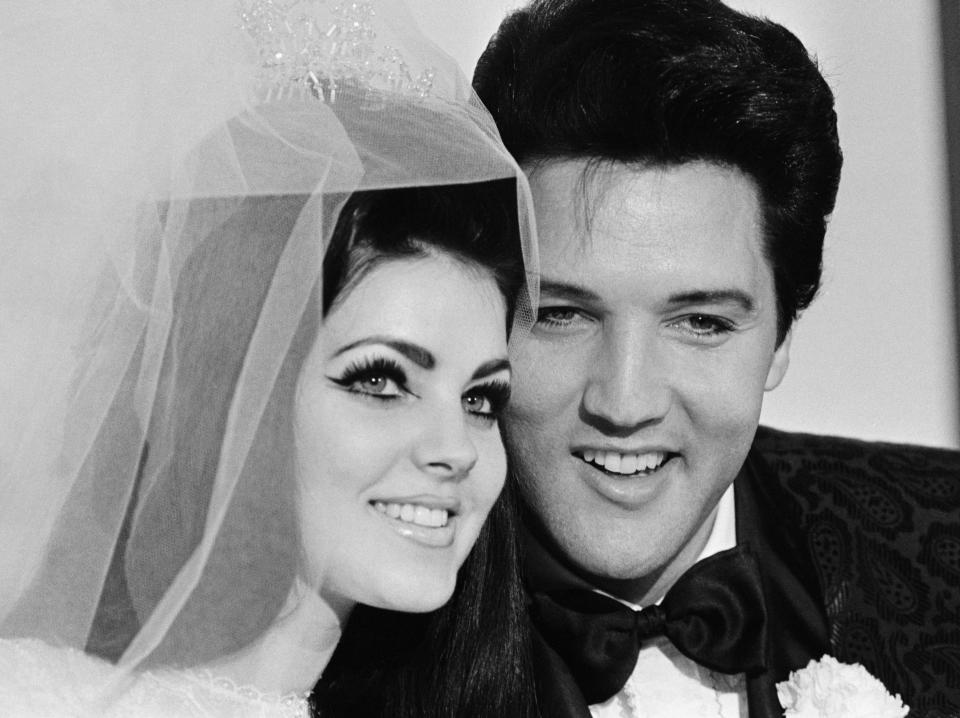 Elvis Presley and Priscilla Ann Beaulieu pose for a photograph.