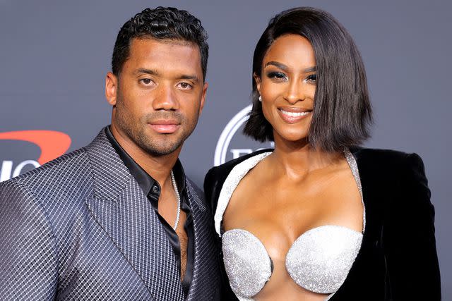 <p>Momodu Mansaray/WireImage</p> Russell Wilson and Ciara in Hollywood in July 2022